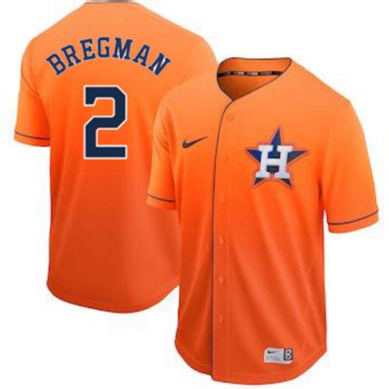 Men Houston Astros #2 Bregman Orange Nike Fade MLB Jersey